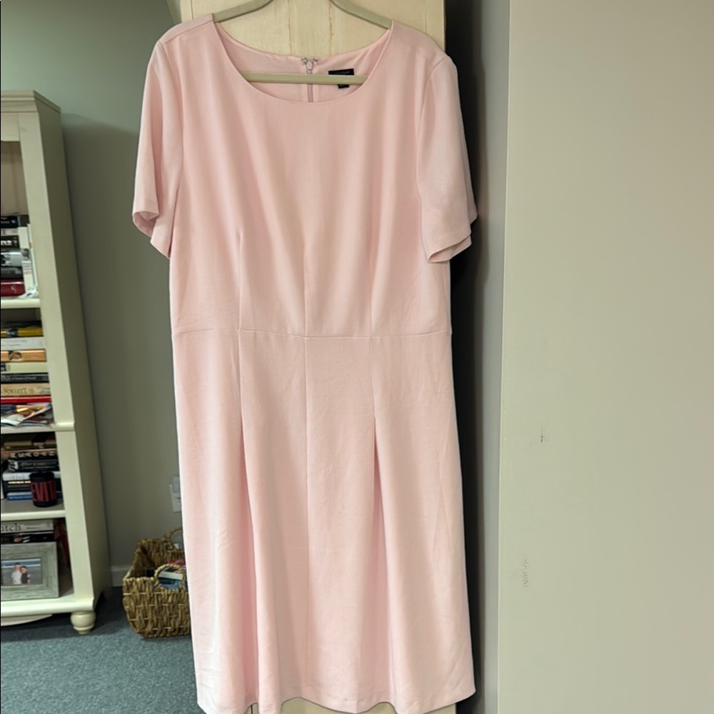 Ann Taylor Pink Sheath Midi Dress for Wedding Guest